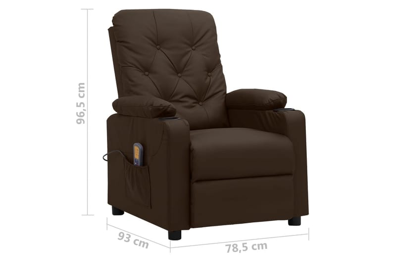 Massagefåtölj brun konstläder - Brun - Kök & hushåll - Personvård & hälsa - Massage & välbefinnande - Massagestolar & massagefåtöljer