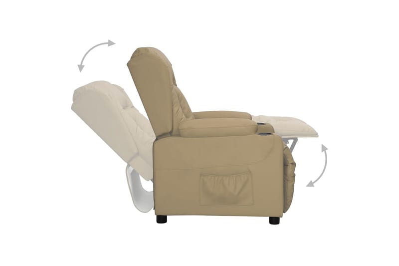 Massagefåtölj med uppresningshjälp cappuccino konstläder - Brun - Kök & hushåll - Personvård & hälsa - Massage & välbefinnande - Massagestolar & massagefåtöljer