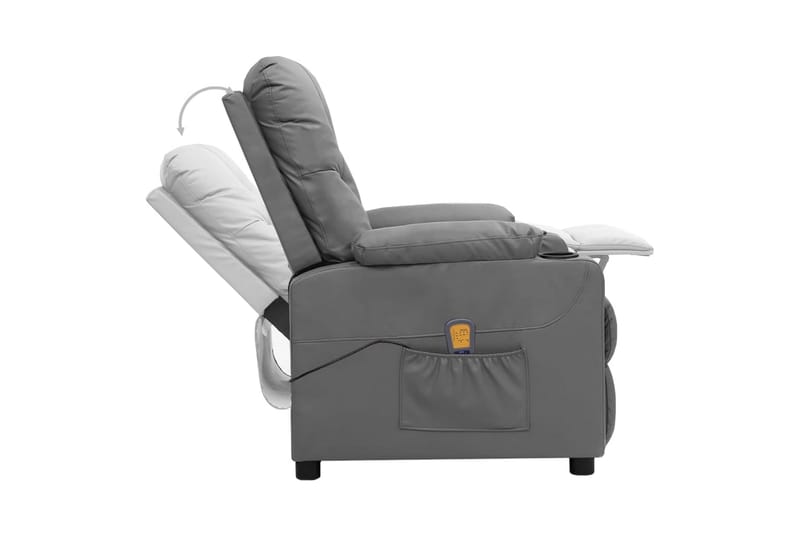 Massagefåtölj med uppresningshjälp grå konstläder - Grå - Kök & hushåll - Personvård & hälsa - Massage & välbefinnande - Massagestolar & massagefåtöljer