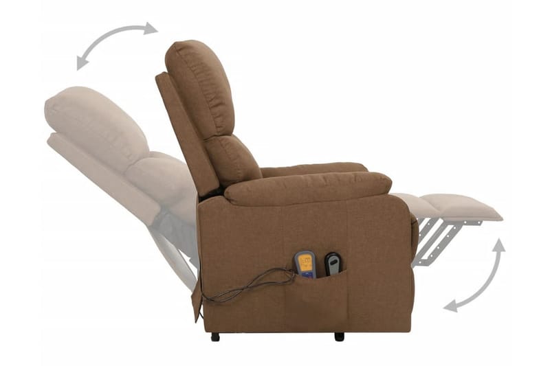 Massagefåtölj med uppresningshjälp taupe tyg - Brun - Kök & hushåll - Personvård & hälsa - Massage & välbefinnande - Massagestolar & massagefåtöljer