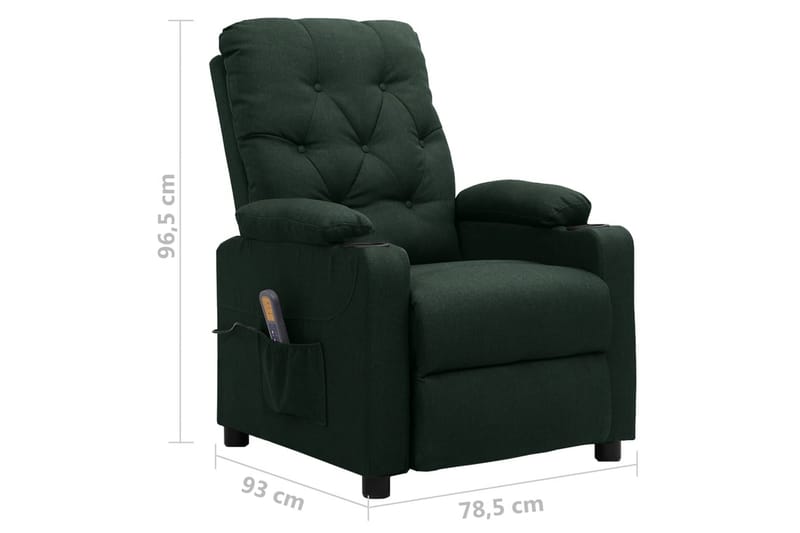Massagefåtölj mörkgrön tyg - Grön - Kök & hushåll - Personvård & hälsa - Massage & välbefinnande - Massagestolar & massagefåtöljer