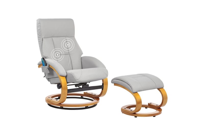 Massagestol Force, Grå, ljust trä