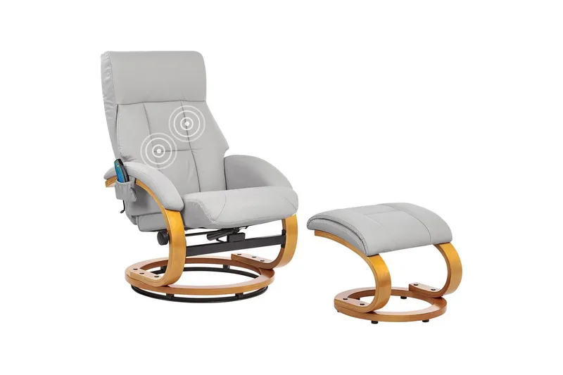 Massagestol Force, Grå, ljust trä