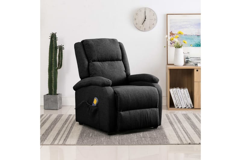 Fåtölj recliner svart tyg - Svart - Kök & hushåll - Personvård & hälsa - Massage & välbefinnande - Massagestolar & massagefåtöljer