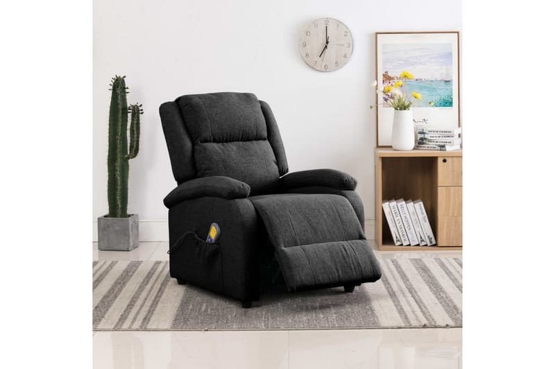 Fåtölj recliner svart tyg - Svart - Kök & hushåll - Personvård & hälsa - Massage & välbefinnande - Massagestolar & massagefåtöljer