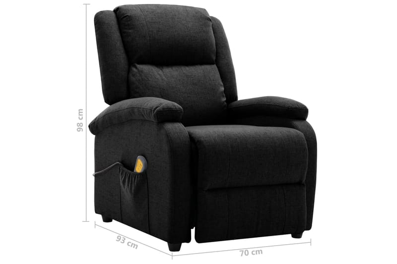 Fåtölj recliner svart tyg - Svart - Kök & hushåll - Personvård & hälsa - Massage & välbefinnande - Massagestolar & massagefåtöljer