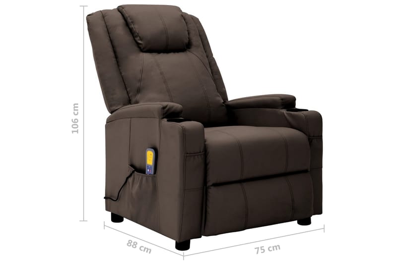 Massagefåtölj brun konstläder - Brun - Kök & hushåll - Personvård & hälsa - Massage & välbefinnande - Massagestolar & massagefåtöljer