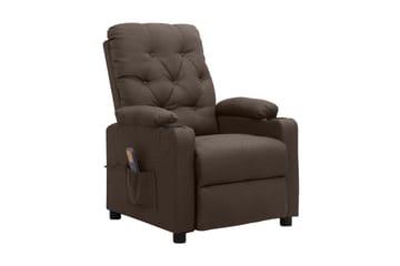 Massagefåtölj brun tyg