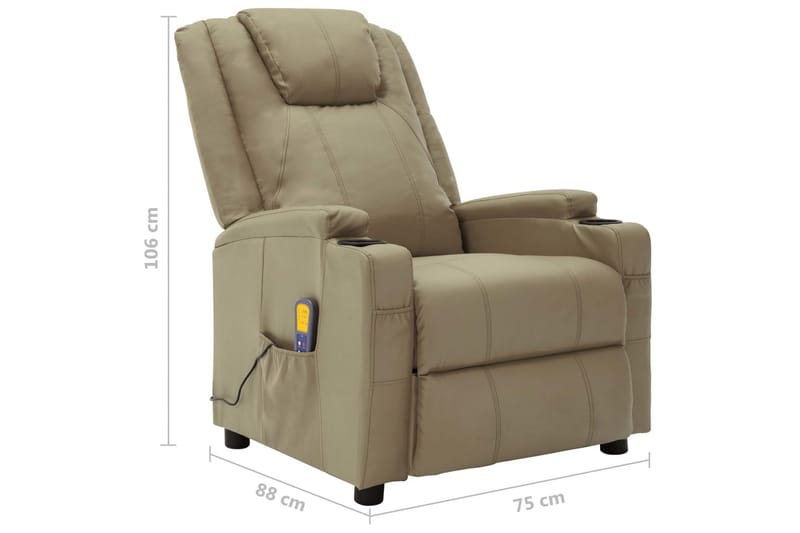Massagefåtölj cappuccino konstläder - Brun - Kök & hushåll - Personvård & hälsa - Massage & välbefinnande - Massagestolar & massagefåtöljer