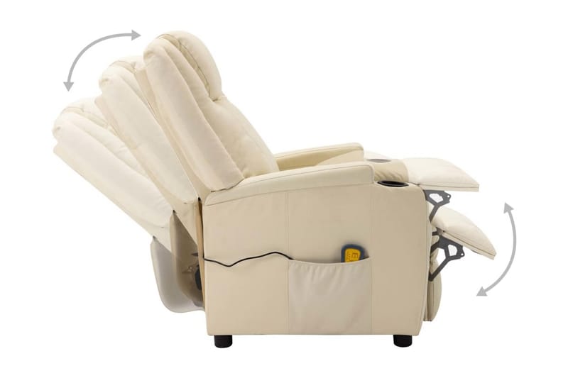 Massagefåtölj gräddvit konstläder - Vit - Kök & hushåll - Personvård & hälsa - Massage & välbefinnande - Massagestolar & massagefåtöljer