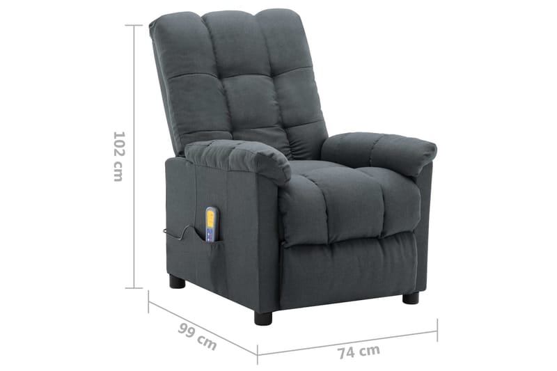 Massagefåtölj ljusgrå tyg - Grå - Kök & hushåll - Personvård & hälsa - Massage & välbefinnande - Massagestolar & massagefåtöljer