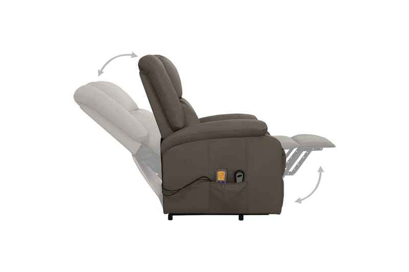 Massagefåtölj med uppresningshjälp Grå konstläder - Grå - Kök & hushåll - Personvård & hälsa - Massage & välbefinnande - Massagestolar & massagefåtöljer