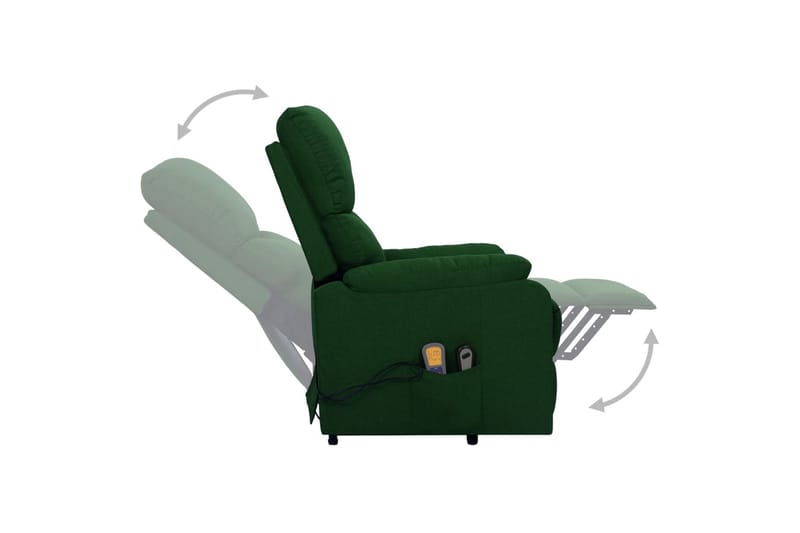 Massagefåtölj med uppresningshjälp mörkgrön tyg - Grön - Kök & hushåll - Personvård & hälsa - Massage & välbefinnande - Massagestolar & massagefåtöljer