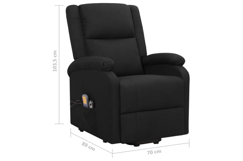 Massagefåtölj med uppresningshjälp svart tyg - Svart - Kök & hushåll - Personvård & hälsa - Massage & välbefinnande - Massagestolar & massagefåtöljer