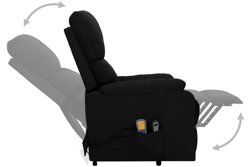 Massagefåtölj med uppresningshjälp svart tyg - Svart - Kök & hushåll - Personvård & hälsa - Massage & välbefinnande - Massagestolar & massagefåtöljer