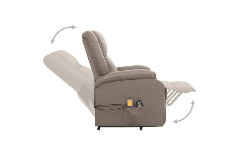 Massagefåtölj med uppresningshjälp taupe tyg - Brun - Kök & hushåll - Personvård & hälsa - Massage & välbefinnande - Massagestolar & massagefåtöljer