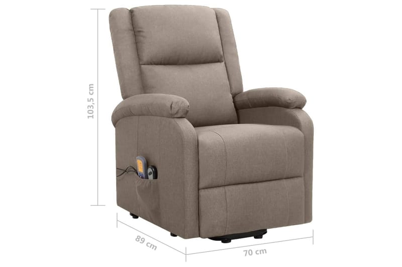 Massagefåtölj med uppresningshjälp taupe tyg - Brun - Kök & hushåll - Personvård & hälsa - Massage & välbefinnande - Massagestolar & massagefåtöljer