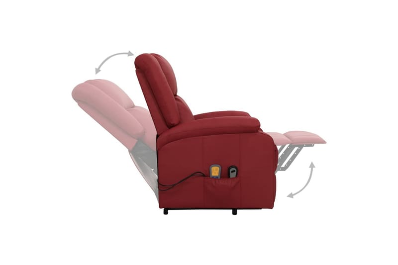 Massagefåtölj med uppresningshjälp Vinröd konstläder - Vinröd - Kök & hushåll - Personvård & hälsa - Massage & välbefinnande - Massagestolar & massagefåtöljer