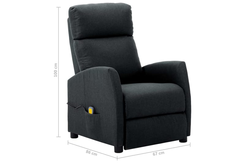 Massagefåtölj mörkgrå tyg - Grå - Kök & hushåll - Personvård & hälsa - Massage & välbefinnande - Massagestolar & massagefåtöljer