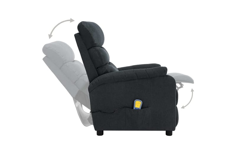Massagefåtölj mörkgrå tyg - Grå - Kök & hushåll - Personvård & hälsa - Massage & välbefinnande - Massagestolar & massagefåtöljer