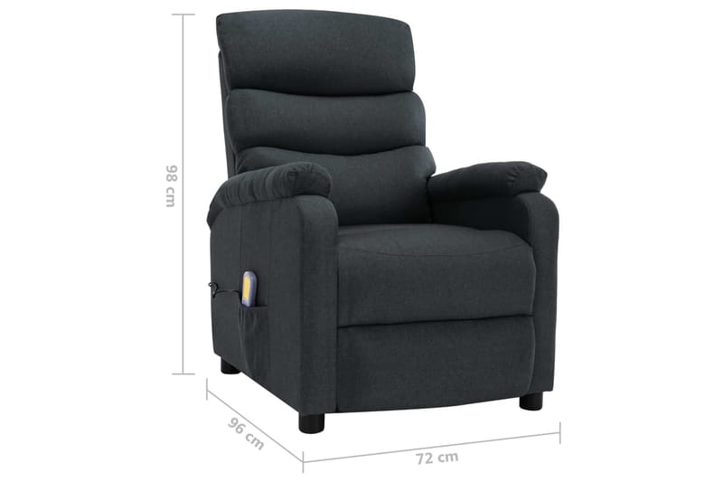 Massagefåtölj mörkgrå tyg - Grå - Kök & hushåll - Personvård & hälsa - Massage & välbefinnande - Massagestolar & massagefåtöljer