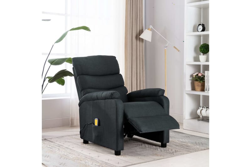 Massagefåtölj mörkgrå tyg - Grå - Kök & hushåll - Personvård & hälsa - Massage & välbefinnande - Massagestolar & massagefåtöljer