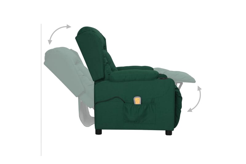 Massagefåtölj mörkgrön tyg - Grön - Kök & hushåll - Personvård & hälsa - Massage & välbefinnande - Massagestolar & massagefåtöljer