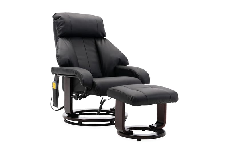 Massagefåtölj svart konstläder - Svart - Skinnfåtölj - Massagestolar & massagefåtöljer