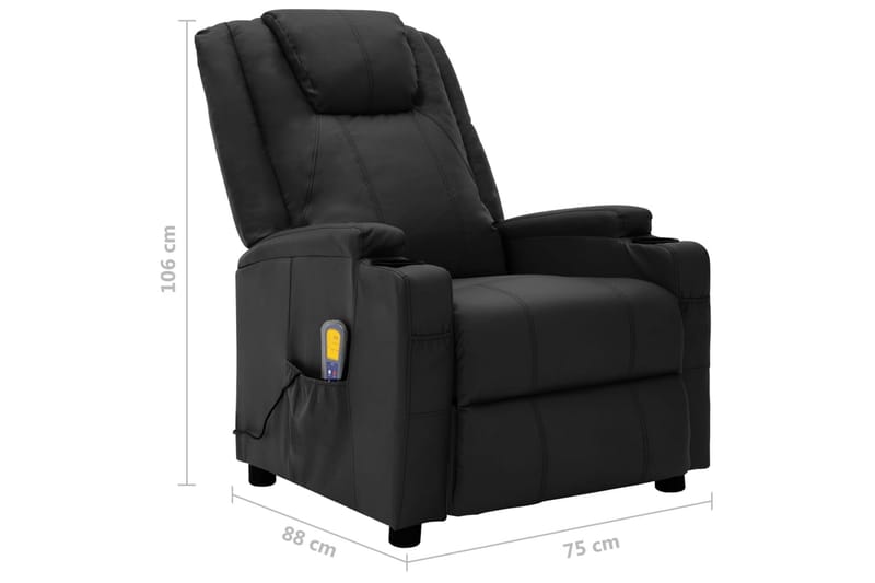 Massagefåtölj svart konstläder - Svart - Kök & hushåll - Personvård & hälsa - Massage & välbefinnande - Massagestolar & massagefåtöljer