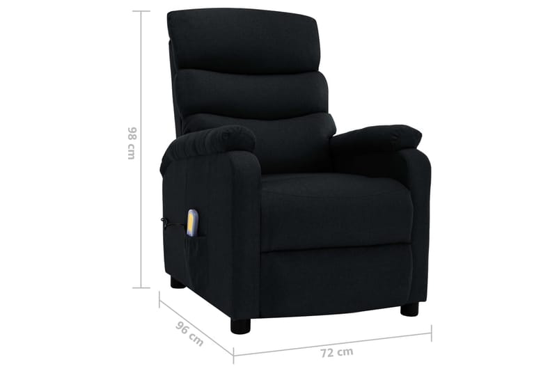 Massagefåtölj svart tyg - Svart - Kök & hushåll - Personvård & hälsa - Massage & välbefinnande - Massagestolar & massagefåtöljer