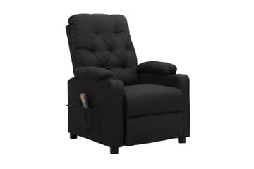 Massagefåtölj svart tyg