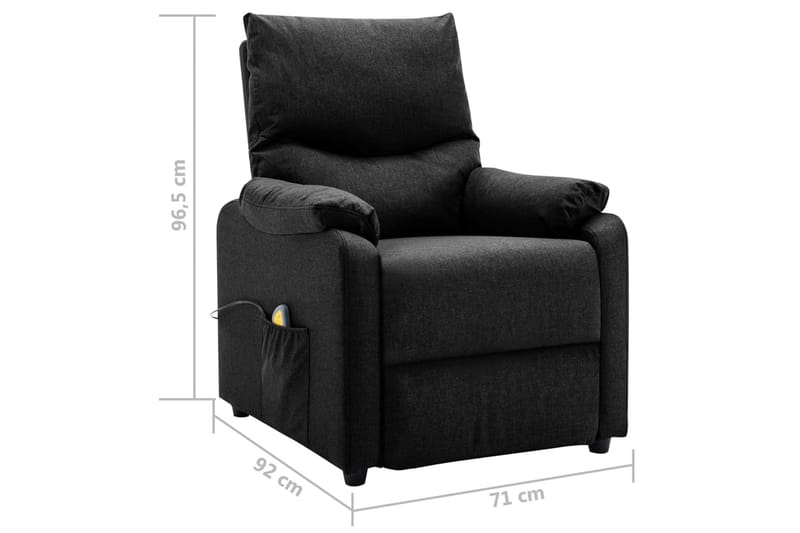 Massagefåtölj svart tyg - Svart - Kök & hushåll - Personvård & hälsa - Massage & välbefinnande - Massagestolar & massagefåtöljer