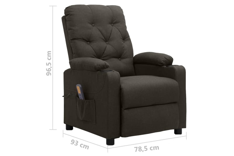 Massagefåtölj taupe tyg - Brun - Kök & hushåll - Personvård & hälsa - Massage & välbefinnande - Massagestolar & massagefåtöljer