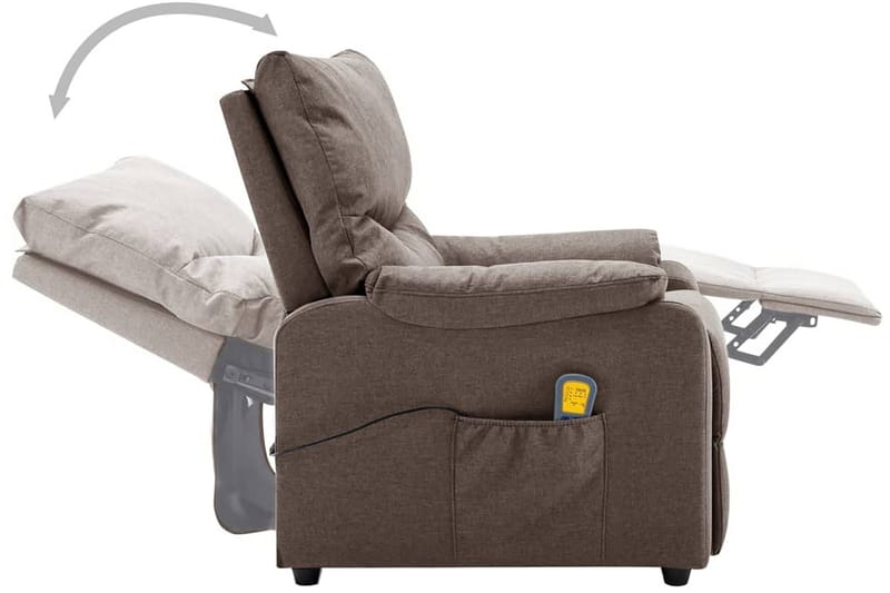 Massagefåtölj taupe tyg - Taupe - Kök & hushåll - Personvård & hälsa - Massage & välbefinnande - Massagestolar & massagefåtöljer