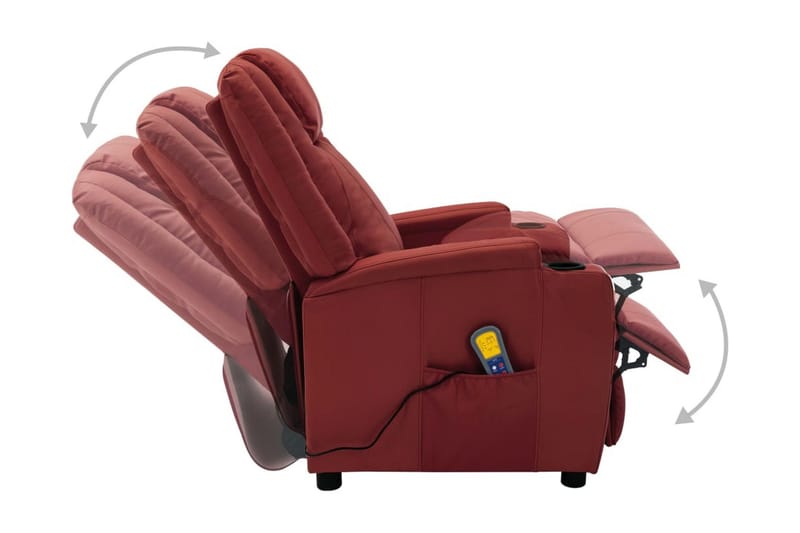Massagefåtölj vinröd konstläder - Röd - Kök & hushåll - Personvård & hälsa - Massage & välbefinnande - Massagestolar & massagefåtöljer