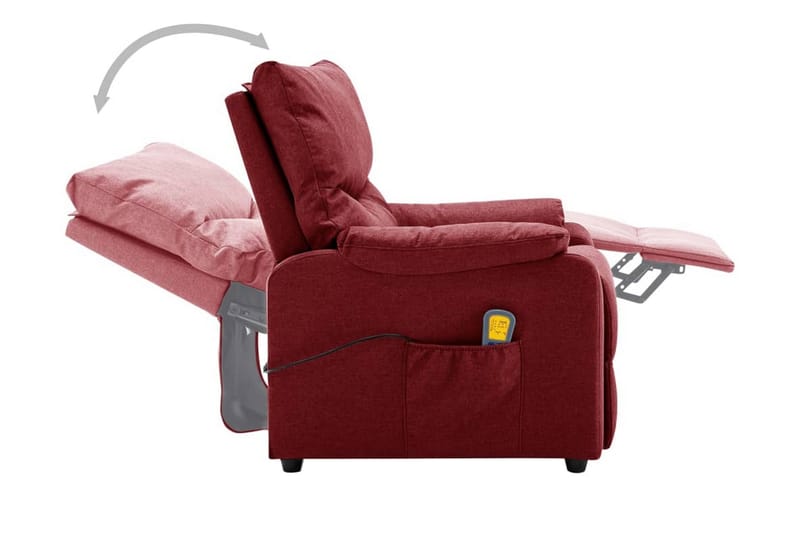 Massagefåtölj vinröd tyg - Vinröd - Kök & hushåll - Personvård & hälsa - Massage & välbefinnande - Massagestolar & massagefåtöljer