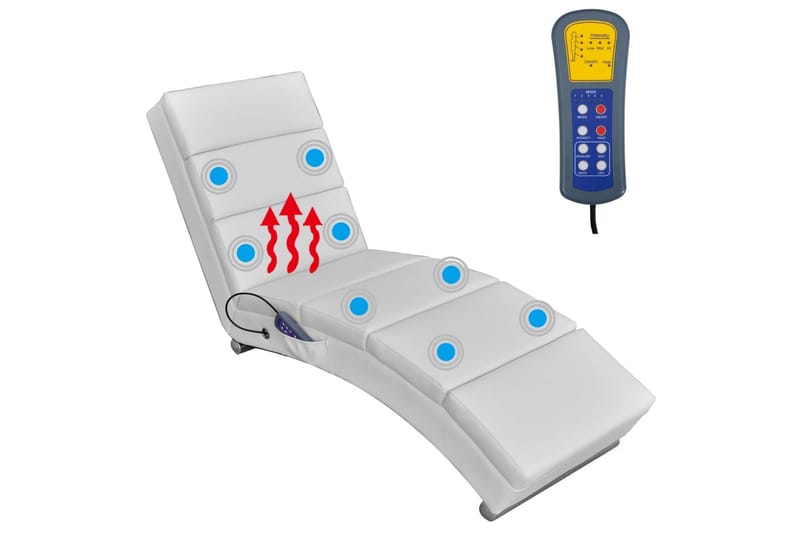 Massagefåtölj vit konstläder - Vit - Kök & hushåll - Personvård & hälsa - Massage & välbefinnande - Massagestolar & massagefåtöljer