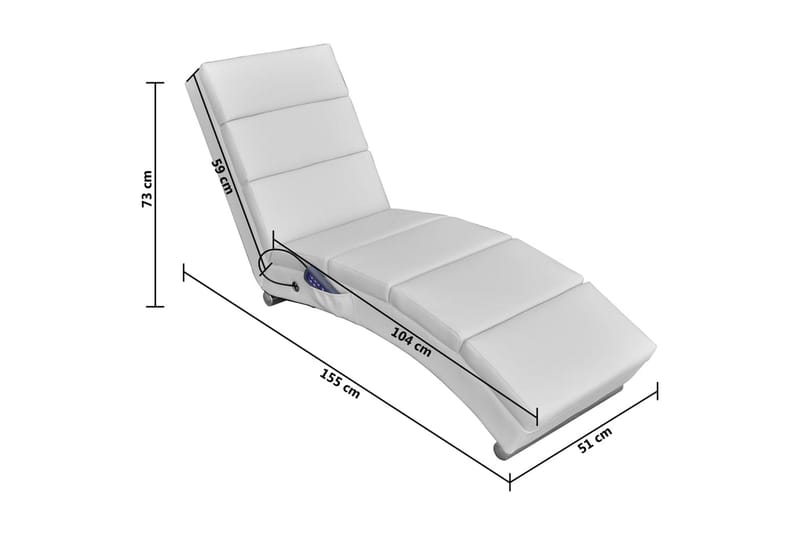 Massagefåtölj vit konstläder - Vit - Massagestolar & massagefåtöljer - Skinnfåtölj