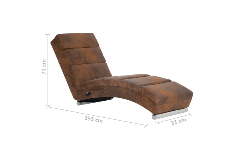 Massageschäslong brun konstmocka - Brun - Kök & hushåll - Personvård & hälsa - Massage & välbefinnande - Massagestolar & massagefåtöljer