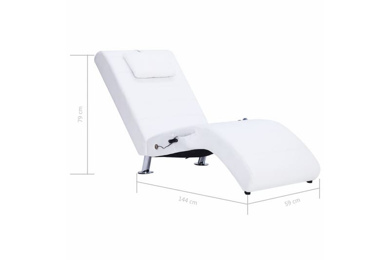 Massageschäslong med kudde vit konstläder - Vit - Kök & hushåll - Personvård & hälsa - Massage & välbefinnande - Massagestolar & massagefåtöljer