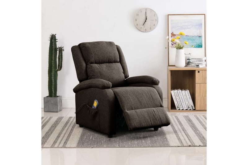 Öronlappsfåtölj recliner mörkbrun tyg - Mörkbrun - Möbler - Vardagsrum - Fåtöljer - Biofåtöljer & reclinerfåtöljer
