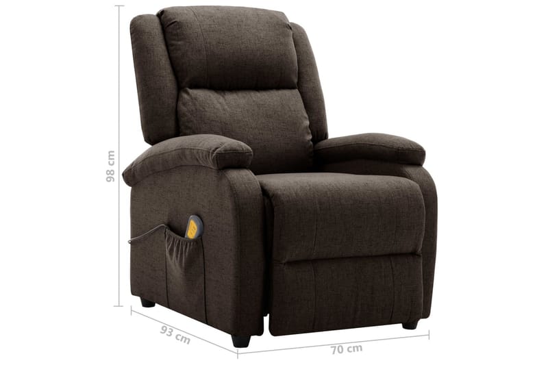 Öronlappsfåtölj recliner mörkbrun tyg - Mörkbrun - Möbler - Vardagsrum - Fåtöljer - Biofåtöljer & reclinerfåtöljer