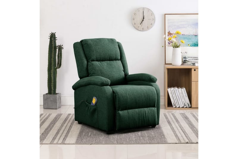 Öronlappsfåtölj recliner mörkgrön tyg - Mörkgrön - Möbler - Vardagsrum - Fåtöljer - Öronlappsfåtölj