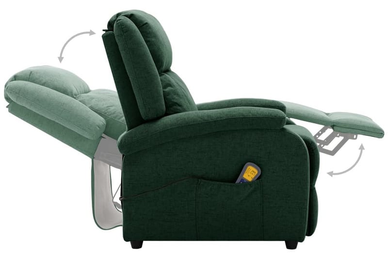 Öronlappsfåtölj recliner mörkgrön tyg - Mörkgrön - Möbler - Vardagsrum - Fåtöljer - Öronlappsfåtölj