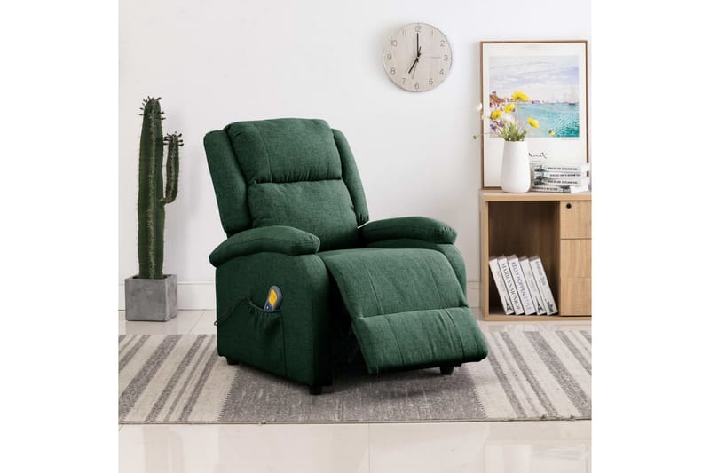 Öronlappsfåtölj recliner mörkgrön tyg - Mörkgrön - Möbler - Vardagsrum - Fåtöljer - Öronlappsfåtölj