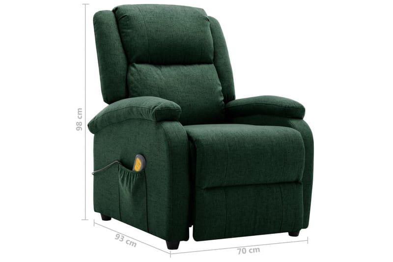 Öronlappsfåtölj recliner mörkgrön tyg - Mörkgrön - Möbler - Vardagsrum - Fåtöljer - Öronlappsfåtölj