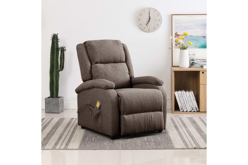 Öronlappsfåtölj recliner taupe tyg - Taupe - Möbler - Vardagsrum - Fåtöljer - Biofåtöljer & reclinerfåtöljer