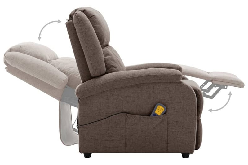 Öronlappsfåtölj recliner taupe tyg - Taupe - Möbler - Vardagsrum - Fåtöljer - Biofåtöljer & reclinerfåtöljer