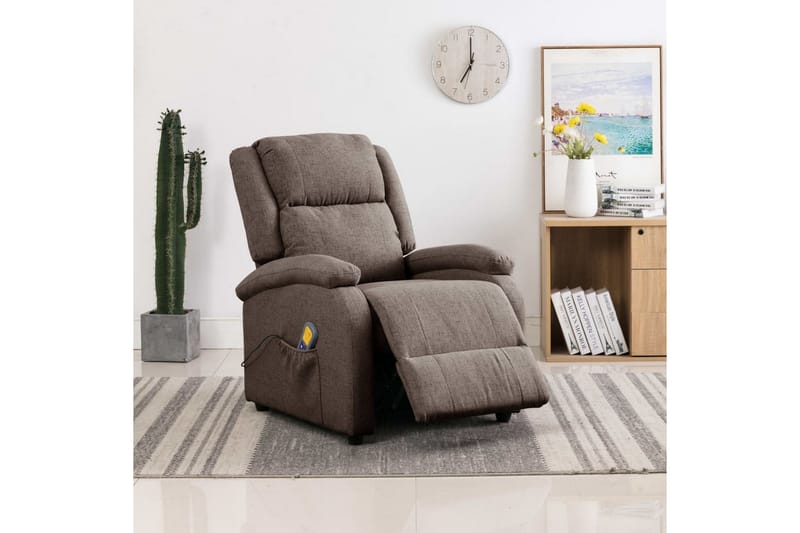 Öronlappsfåtölj recliner taupe tyg - Taupe - Möbler - Vardagsrum - Fåtöljer - Biofåtöljer & reclinerfåtöljer
