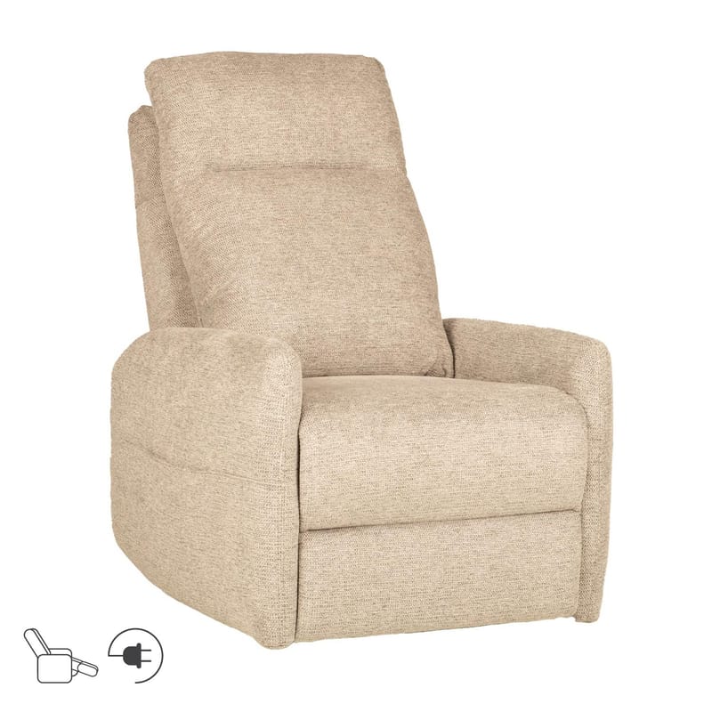 Reclinerfåtölj Gränor med elektrisk mekanism och massagefunktion, Beige